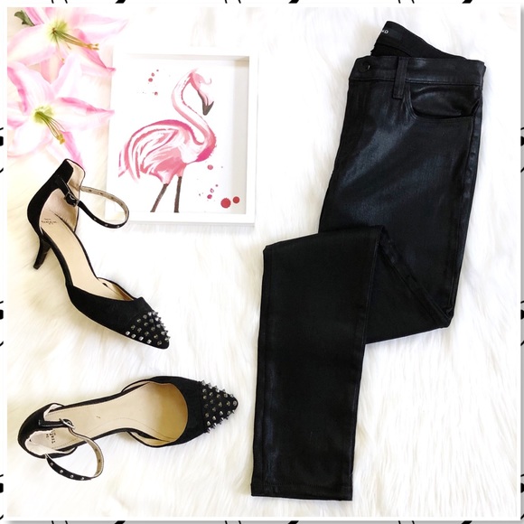 J Brand Denim - J Brand 620 Super Skinny Lacquered Jeans Black 27